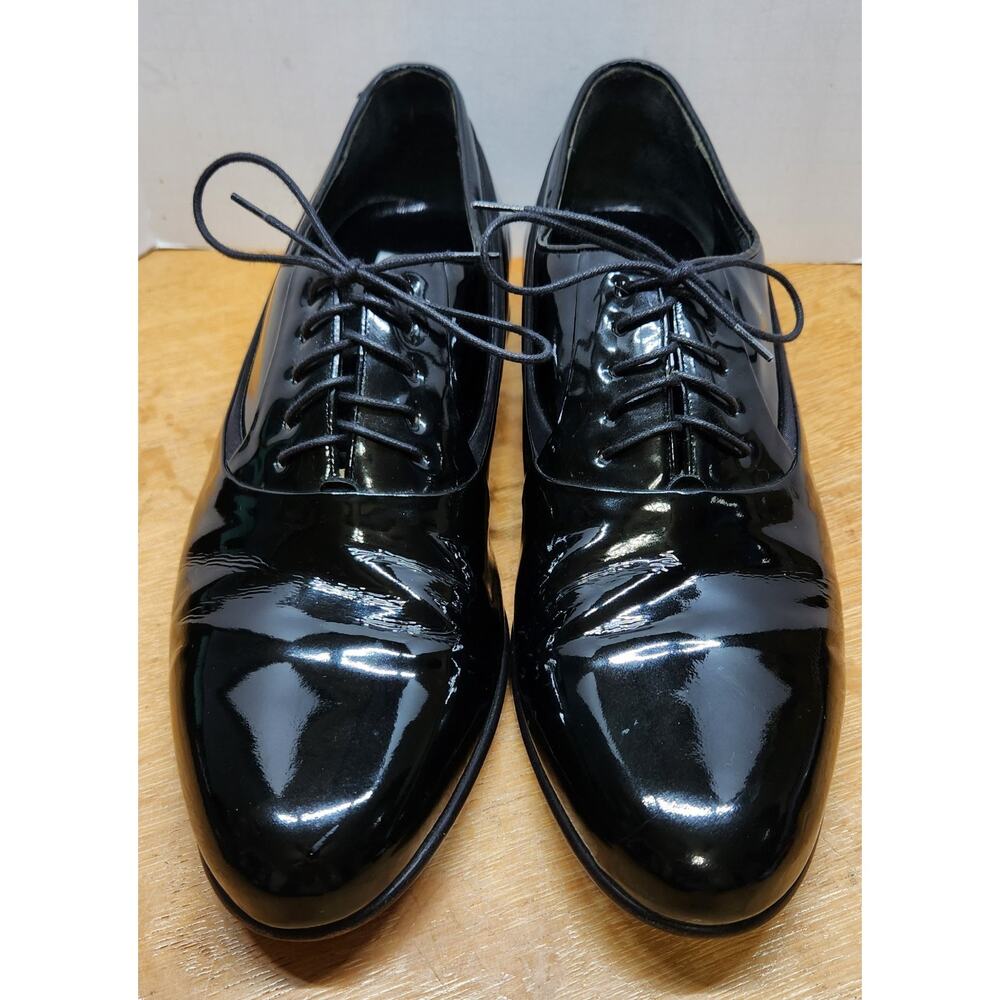 Mezlan Broadway Formal Tuxedo Dress Shoes Black Patent Leather Satin‎ 11 B